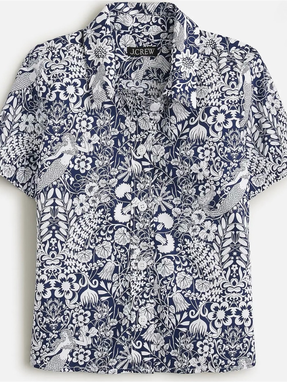 J. Crew Gamine cotton poplin shirt in mermaid floral
